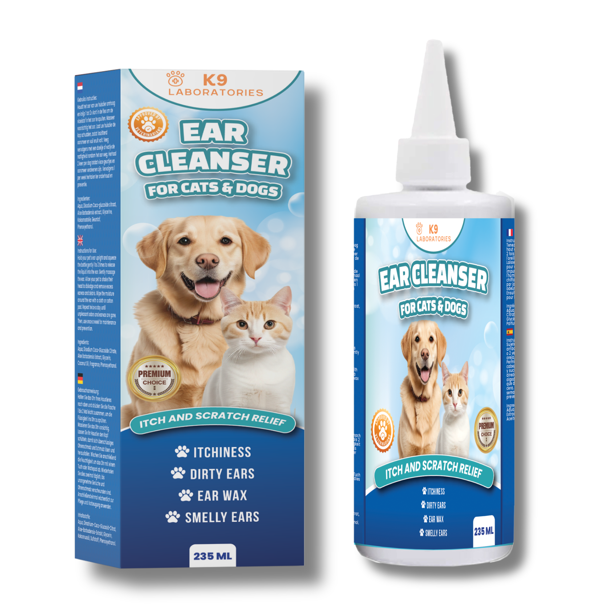 Natural Dog Ear Cleaner Mega Bottle 237ml Made in Holland – K9